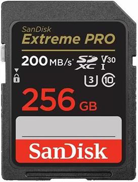 SanDisk SDXC 256GB Extreme Pro 200/140 MB/s V30 UHS-I U3