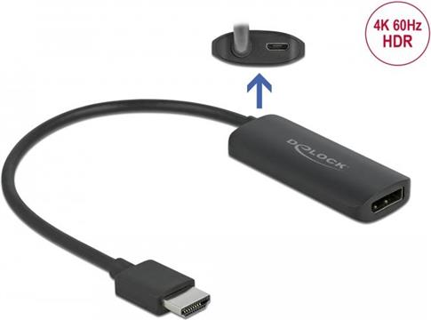 Adapter DELOCK, HDMI (M) na Display Port (Ž), 4K 60Hz