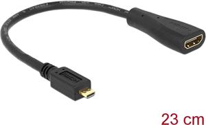 Adapter DELOCK, HDMI Micro-D (M) na HDMI-A (Ž), High Speed sa ethernet, 23cm