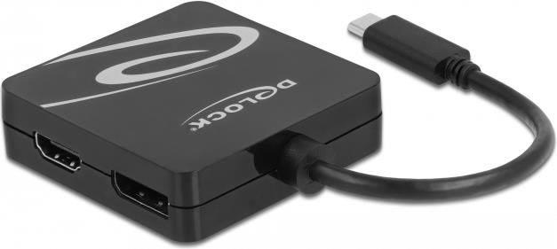 Adapter DELOCK, USB-C (M) na VGA/DVI/HDMI/DisplayPort (Ž), FHD@60Hz/4K@60Hz, crni