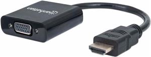 Adapter MANHATTAN, HDMI (M) na VGA (Ž), crni