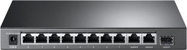8-port 10/100Mbps Unmanaged PoE switch with 2 Gigabit RJ45 + 1 Gigabit SFP uplink ports, 8 802.3af/at PoE port, Power budget up to 124W, support 250m Extend Mode, Isolation Mode and PoE Auto Recovery 
