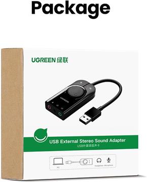 Ugreen external USB sound card - box