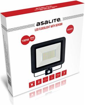 ASALITE LED reflector 100W 4500K, 8000Lm + sensor