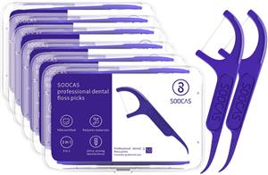 Soocas dental floss with holder 6 x 50pcs