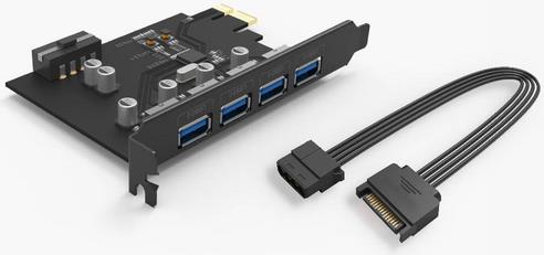 Expansion Card PCIe 3.0 x1, 4-port USB 3.0, ORICO PME-4U