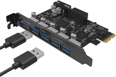 Expansion Card PCIe 3.0 x1, 5-port USB 3.0, ORICO PVU3-5O2I