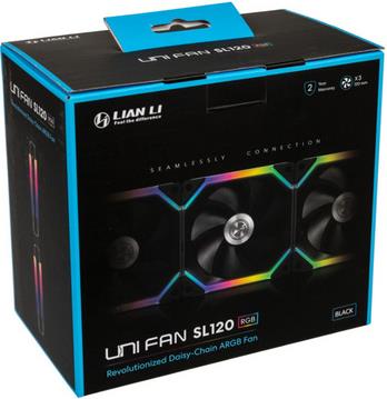 Fan Lian Li UNI FAN SL120 RGB PWM 120mm, 3 Pack + Controller, black