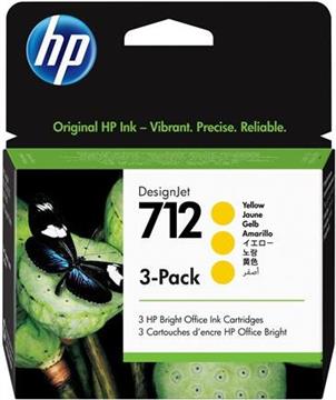 HP 712 - 3-pack - yellow - original - DesignJet - ink cartridge