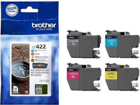 Brother LC422 Value Pack - 4-pack - black, yellow, cyan, magenta - original - ink cartridge