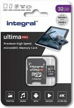 Integral HIGH SPEED MICRO SD CARD MICROSDHC/XC V30 UHS-I U3