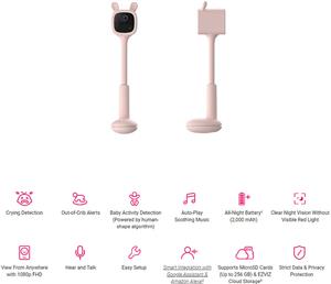 EZVIZ WiFi Smart Baby monitor FHD kamera s baterijom (2000mAh), 2MP, EZVIZ app, PIR detekcija, detektor plakanja, microSD, razgovor i zvuk, glasovna kontrola - Alexa & Google Assistant (BM1)