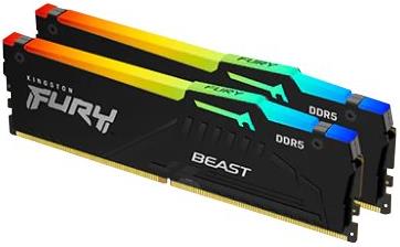 Kingston FURY Beast RGB - DDR5 - kit - 32 GB: 2 x 16 GB - DIMM 288-pin - 5600 MHz / PC5-44800 - unbuffered