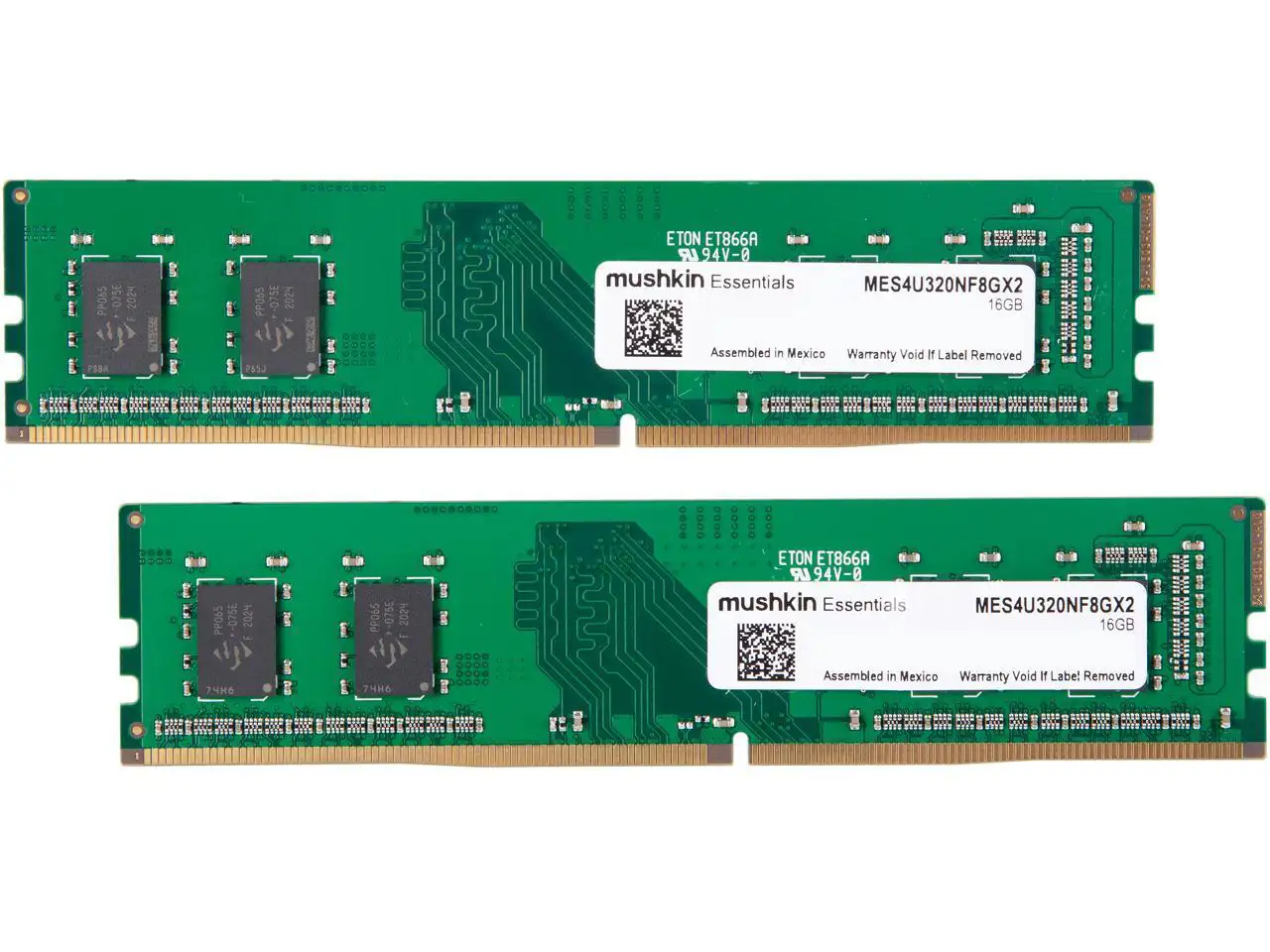 Memorija Mushkin Essentials - DDR4 - kit - 16 GB: 2 x 8 GB - DIMM 288-pin - 3200 MHz / PC4-25600 - unbuffered