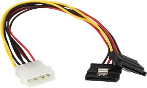 StarTech.com 12in LP4 to 2x Latching SATA Power Y Cable Splitter Adapter - 4 Pin LP4 to Dual SATA Y Splitter - power adapter - 30 cm