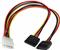 12in LP4 to 2x SATA Power Y Cable Adapter - Molex to to Dual
