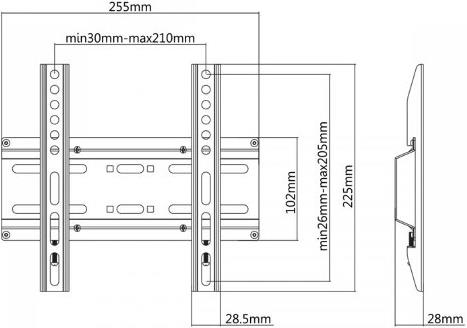 SBOX zidni stalak za TV 23”-43” , do 35 kg