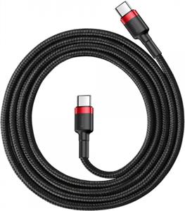 Cable BASEUS Cafule Type C QC 3.0 1m, 60W (20V 3A) (black-red)