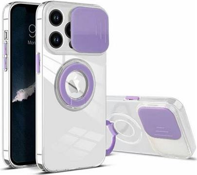 MM TPU IPHONE 7/8/SE CLEAR CAM AND RING, 2mm purple