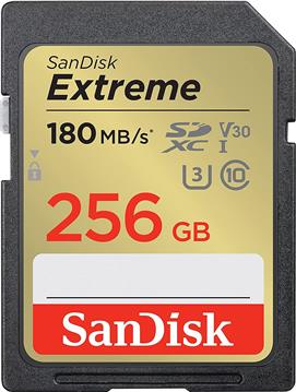 256GB SanDisk Extreme SDHC 180MB/s