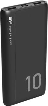 Silicon Power punjač Powerbank GP15, 10000mAh, 10.5W, 2×USB-A/1×USB-C/Micro USB, crni