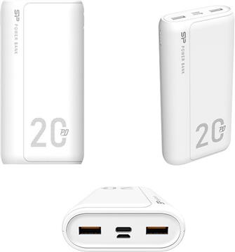 Silicon Power punjač Powerbank QS15, 20000mAh, 18W, 2×USB-A (QC3.0)/1×USB-C (PD)/Micro USB, bijeli