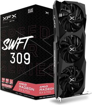 XFX AMD Video Card Radeon RX-6700 Core 10GB GDDR6 160bit, 2450MHz / 16Gbps, 3x DP, 1x HDMI, 3 fans, 2 slots