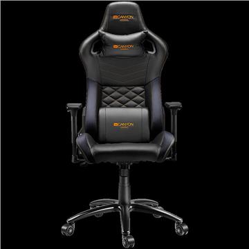 CANYON Nightfall G?-7 Gaming chair, PU leather, Cold molded foam, Metal Frame, Top gun mechanism, 90-160 dgree, 3D armrest, Class 4 gas lift, metal base ,60mm Nylon Castor, black and orange stitching
