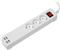 Transmedia Smart 3-way power strip with 4 USB charging ports (total 5V 2,1A)