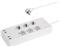 Transmedia Smart 6-way power strip with 4 USB charging ports (max. 5V 4A)