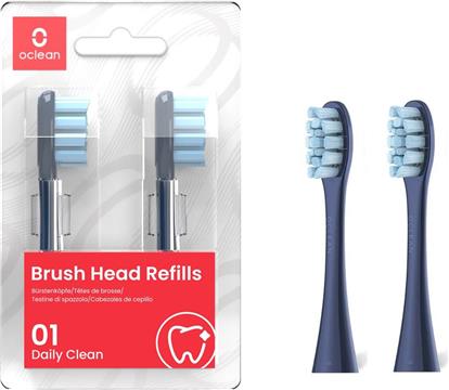 Oclean Standard two attachments for electric toothbrush blue