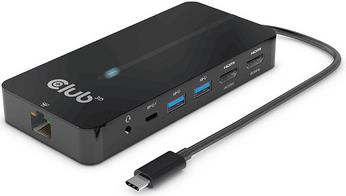 Docking station Club 3D 7-in-1, USB-C, 2x HDMI, 2x USB-A, RJ45, AUX, PD 100W, CSV-1595