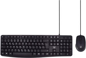 Keyboard & mouse Ewent Bussines Combo with Silent Typing/Click, Black, USB, SLO