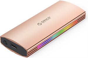 Case ext. for M.2 NVMe 2230-2280 to USB3.2 Gen2 Type-C, 10Gbps, RGB, ALU Rose Gold, ORICO M2R2-G2