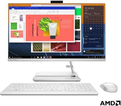 Lenovo IdeaCentre 3 23.8" FHD AIO, AMD R3 5425U 8GB DDR4, 512GB SSD, Radeon, DVDRW, WiFi/BT, tipk/miš + Win 11 Pro, bijeli (F0G100LHSC+W11P)