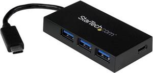 StarTech.com 4-Port USB 3.0 Hub - Powered USB 3.1 Gen 1 Hub - USB-C to 1x USB-C and 3x USB-A Adapter - USB-C Port Expander (HB30C3A1CFB) - hub - 4 ports