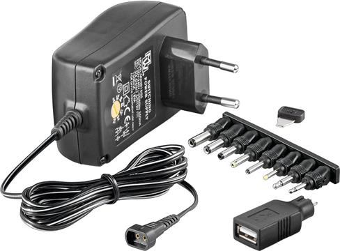 Adapter switch. DC 3-12 V 1,5A, sa 8 konektora+USB Goobay MW3R15GS