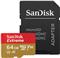 SanDisk Extr PLUS microSDXC 64GB + SD Adapter 200MB/s & 90MB/s A2 C10 V30 UHS-I U8