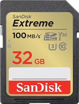 SanDisk Extreme 32GB SDHC memory stick+ 1 year RescuePRO Deluxe up to 100MB/s & 60MB/s Read/Write, UHS-I, Class 10, U3, V30