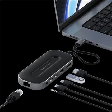 Satechi USB-4 Multiport W2.5G Ethernet (1xHDMI2.1, 1xUSB-A, 2x USB-C, Audio 3.5mm, Ethernet) - Black