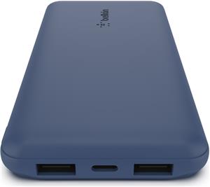 Belkin BOOST CHARGE (10000 mAH) Power Bank with USB-C 15W - Dual USB-A - 15cm USB-A to C Cable - Blue