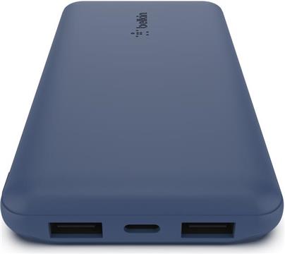 Belkin BOOST CHARGE (10000 mAH) Power Bank with USB-C 15W - Dual USB-A - 15cm USB-A to C Cable - Blue