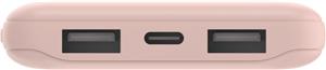 Belkin BOOST CHARGE (10000 mAH) Power Bank with USB-C 15W - Dual USB-A - 15cm USB-A to C Cable - Pink