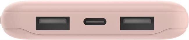 Belkin BOOST CHARGE (10000 mAH) Power Bank with USB-C 15W - Dual USB-A - 15cm USB-A to C Cable - Pink