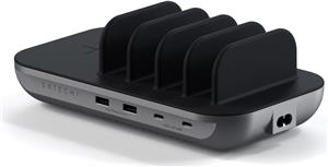 Satechi Dock 5 Multi device charging station with EU plug (2xUSB-C PD 20 W, 2x USB-A 12W, Wireless) - Space Grey
