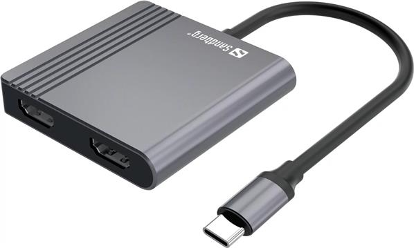 Sandberg USB-C 2xHDMI + USB + Power Delivery docking station for 2 monitors