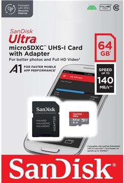 64 GB MicroSDXC SANDISK Ultra 120MB C10 U1 A1 wA