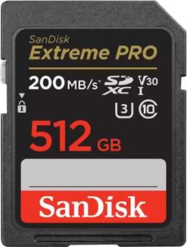 512 GB SDXC CARD SanDisk Extreme Pro up to 200MB/s