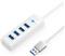 USB hub 4-port USB 3.0, 0.15m, White, ORICO PW4U-U3-015