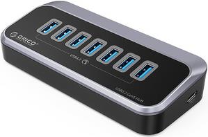 USB-C hub 7-port, 7x USB-A 3.2 Gen1, 5Gbps, black, ORICO M3U3-7A-10